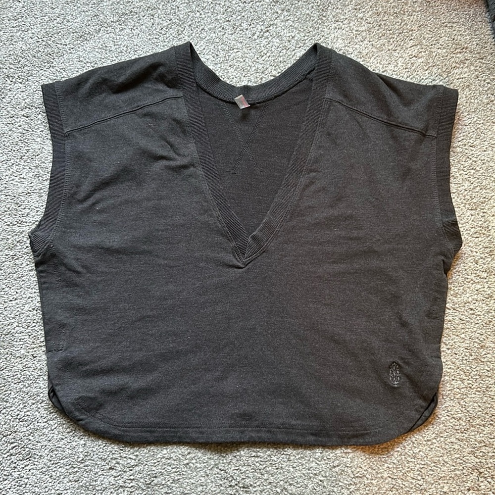 FP Movement by Free People Black V-Neck Top